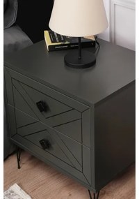 Noptieră LUNA 55x50 cm antracit/neagră