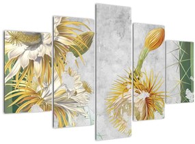 Tablou - Cactuși înfloriți, vintage (150x105 cm)