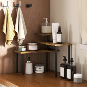 HOMCOM Raft de bucătărie, Drehbar Mikrowellenregal cu 3 nivele, Stand de metal industrial, 40 x 18 x 36,5 cm | Aosom Romania