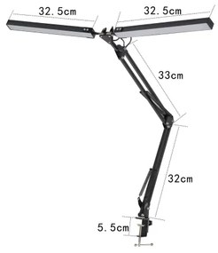 Lampă LED de masă cu clemă 2xLED/10W/230V 2800-6800K