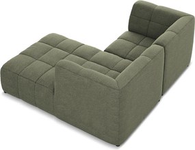 Colțar verde cu tapițerie din țesătură bouclé (cu colț pe partea dreaptă/cu șezlong) Aloha – Makamii