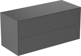 Dulap baza suspendat Ideal Standard Atelier Conca antracit mat 2 sertare cu blat 120 cm