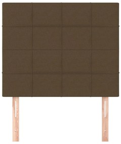 Tablii de pat, 2 buc, maro inchis, 90x5x78 88 cm, textil 2, Maro inchis, 90 x 5 x 118 128 cm