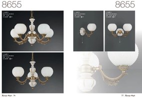 Aplica de perete clasic design italian din alama, sticla si lemn 8655 RA-A. 8655/1