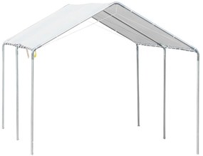 Outsunny Prelată Auto Rezistentă la Apă cu Kit de Ancorare, 5.95x2.9x2.6m, Albă | Aosom Romania