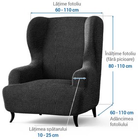 Huse bielastice COSTINA antracit fotoliu clasic (l. 60 - 110 cm)