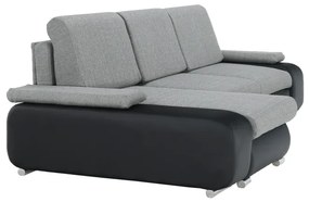 Colţar, piele ecologică negru/material textil gri, model stânga, LATE