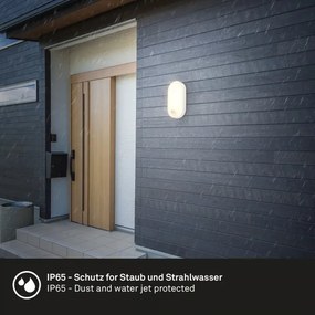 Brilo - Aplică de exterior LED cu senzor de mișcare RUCH LED/12W/230V IP65 alb