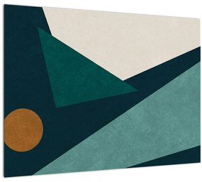 Tablou pe sticlă - Abstract cubic (70x50 cm)