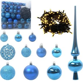 vidaXL Set de Globuri de Crăciun cu 300 LED 120 pcs albastru Plastic