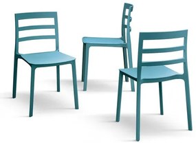 PAZZO DESIGN Set de 4 scaune Luca albastru din polipropilenă | Aosom Romania