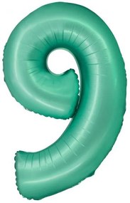 Numere Mint Mat Balon foil mentă numărul 9, 76 cm