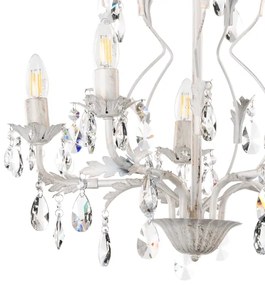 Lustră pe lanț TERESA 5xE14/6W/230V alb ONLI