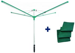 Uscător de rufe argintiu pentru grădină 60 m Linomatic 600 Deluxe Cover – LEIFHEIT