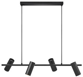 Lustra suspendata cu 4 surse de iluminat design minimalist Alanis 4 negru