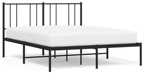 352477 vidaXL Cadru de pat metalic cu tăblie, negru, 120x190 cm