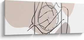 Tablou - Femeie corp linie de artă N⁰1 (cu ceas) (90x30 cm)