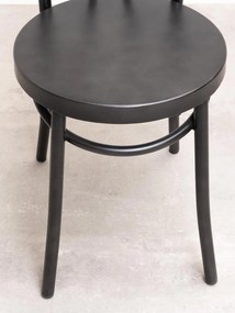 Scaun dining din metal, negru, cu spătar în buclă dublă și șezut rotund, 89 x 39 x 47 cm, „Medley”