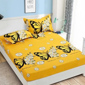 Lenjerie de pat 3 cu elastic 100% bumbac - a744 de la Onesleep
