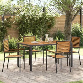 vidaXL Scaune Exterioare 4 pcs Crema, Marron