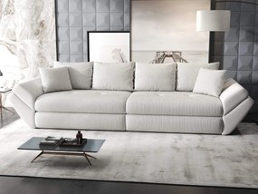 Canapea extensibilă dumonde cu ladă de depozitare si sezut confortabil din spuma high-density, Loana Zoom Cream 300x100 cm