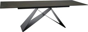 Masa extensibila WESTIN, maro/negru, sticla/ceramica/metal, 160/240x90
