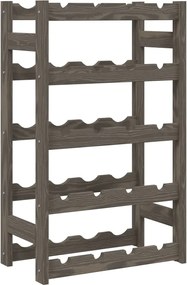 vidaXL Suport sticle de vin, 20 sticle, gri, lemn masiv de pin