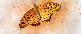 Tablou - Fluture portocaliu, aquarelă (120x50 cm)