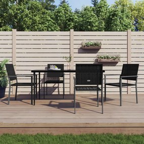 vidaXL Set mobilier de grădină, 5 piese, poliratan și oțel