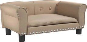 vidaXL Pat de câini, cappuccino, 70x45x30 cm, piele ecologică