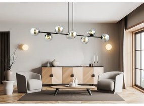 Lustră pe cablu ROSSI 8xE14/10W/230V negru/gri