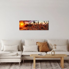 Tablou - Ora aurie a deșertului (cu ceas) (90x30 cm)
