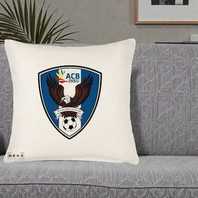 Perna Personalizata ACB Ineu Fotbal, 40x40 cm, Crem Reliefat, Husa Detasabila, Perna Inclusa, BEKZ®