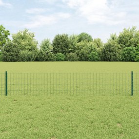 vidaXL Gard Euro cu 5 stâlpi U Verde 0.4x10 m Oțel