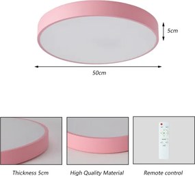 Brilagi - Plafonieră LED dimabilă POOL LED/60W/230V 3000-6000K 50 cm roz+telecomandă