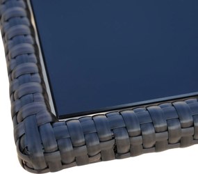 Outsunnt Masuta e Gradina in PE Rattan cu Raft Inferior,Maro,150x85x74cm