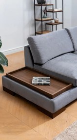 Coltar Tulip Corner Right With Pouf, Gri Inchis