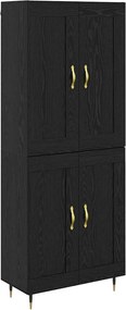 vidaXL Bufet Stejar Negru 69,5 x 34 x 90 cm Lemn compozit