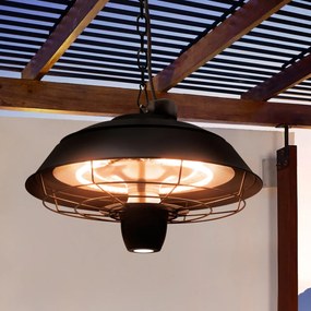 Încalzitor electric suspendat de terasa exterior cu iluminat si telecomanda IP44 Heat Vintage