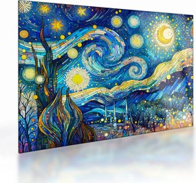 Tablou pe sticlă – Mozaic al nopții înstelate (70x50 cm)