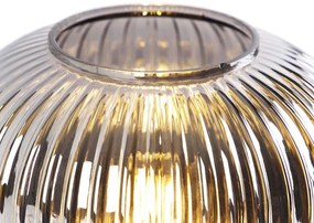 Lampă de masă inteligentă neagră cu sticlă fumurie, inclusiv Wi-Fi A60 - Karel