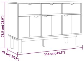Servanta, 114x43x73,5 cm, lemn masiv de pin 1, Maro