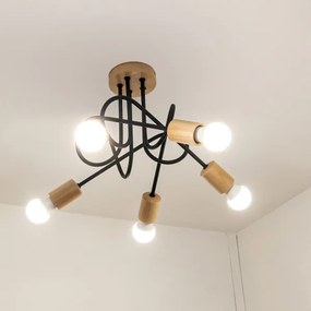 Lustră aplicată OXFORD 5xE27/15W/230V pin/negru