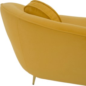 Canapea cu 3 locuri de design, ţesătură Velvet galbenă/gold crom auriu, EZIO TYP 3