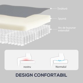 HOMCOM Fotoliu Reclinabil Manual cu Suport pentru Picioare din Material Textil Efect Piele și Bază Rotativă, Gri | Aosom Romania