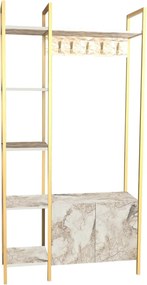 Mobiler hol DOGA, auriu/bej cu efect de marmura, PAL melaminat, 90x35x