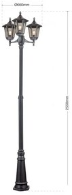 Stalp iluminat exterior stil clasic IP43 H255 Hermine AL 11K/82549/A schwarz-silber OR