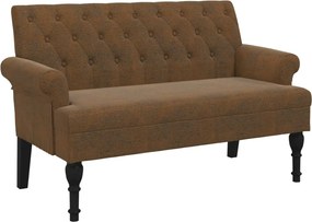 vidaXL Banchetă cu spătar maro 120x62x75,5 cm piele întoarsă ecologică