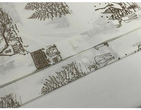 Lenjerie de pat din bumbac de Crăciun Peisaj deiarnă, 140 x 200 cm, 70 x 90 cm