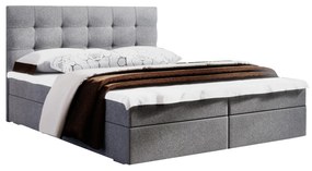 Zondo Pat matrimonial Boxspring 180 cm Fade 2 (gri) ( cu saltea și sp. depozitare). 1046502